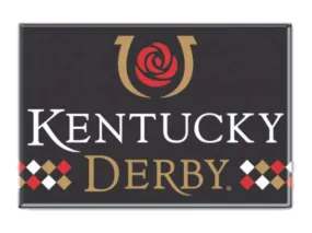 2018 Kentucky Derby Churchill Downs Black Red Tan Metal Refrigerator Magnet