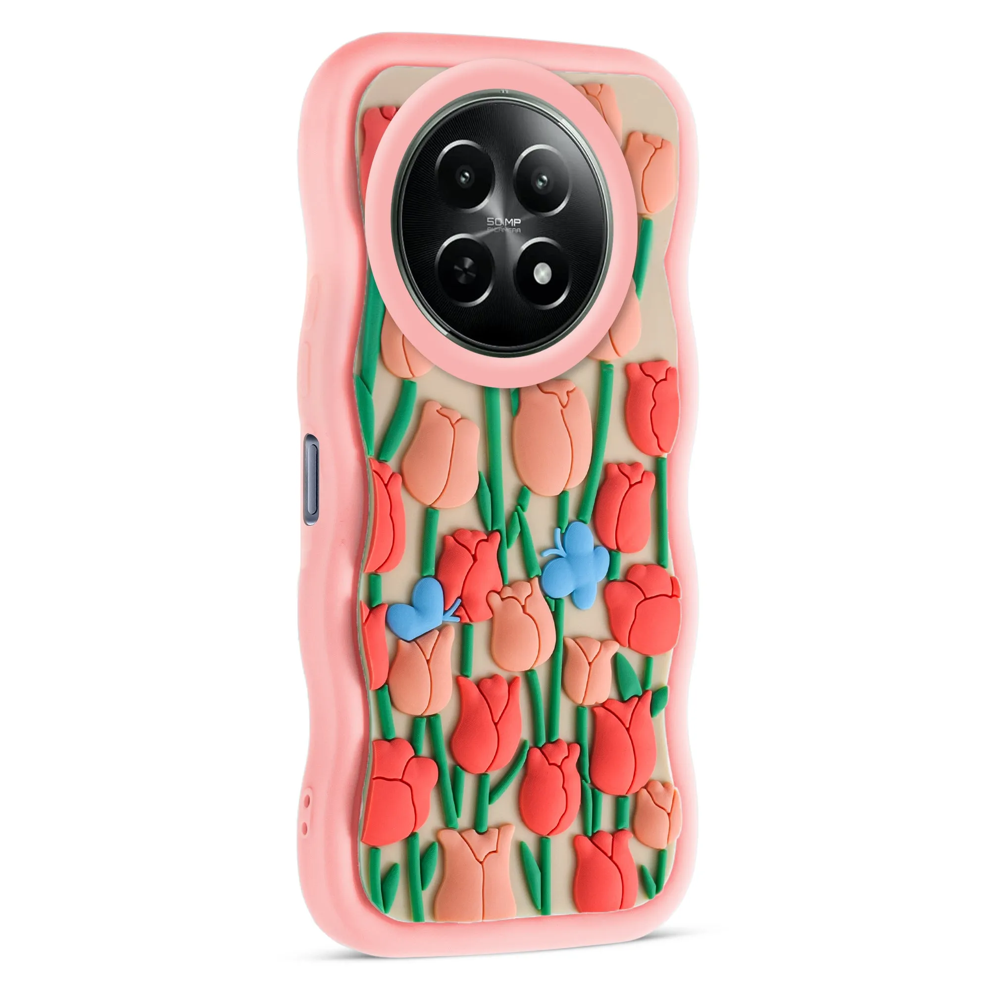 3D Silicone Soft Wave Edges Mobile Back Case For Realme 12 5G