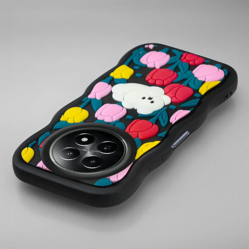 3D Silicone Soft Wave Edges Mobile Back Case For Realme 12 5G