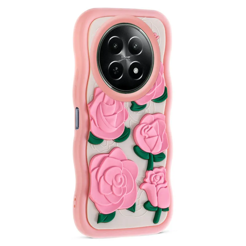 3D Silicone Soft Wave Edges Mobile Back Case For Realme 12 5G