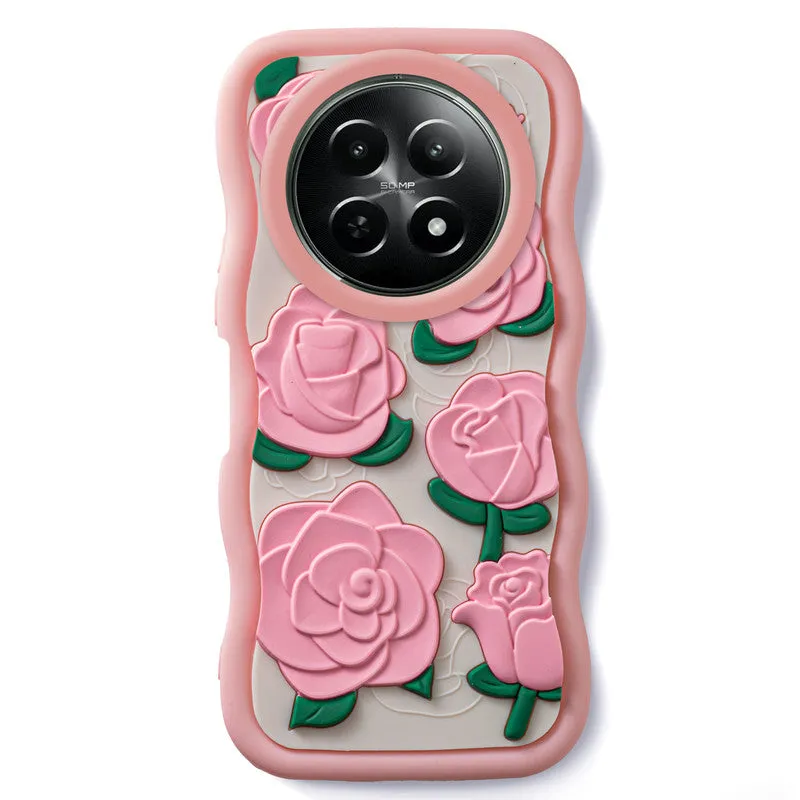 3D Silicone Soft Wave Edges Mobile Back Case For Realme 12 5G