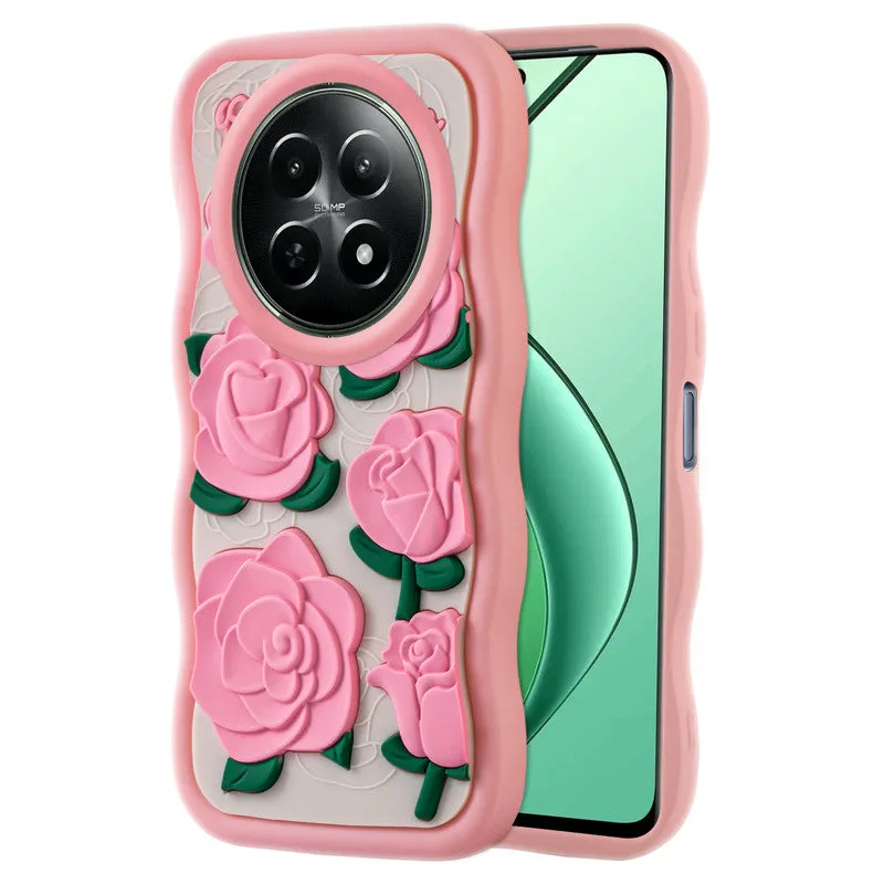 3D Silicone Soft Wave Edges Mobile Back Case For Realme 12 5G
