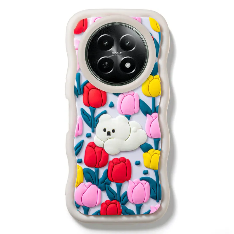 3D Silicone Soft Wave Edges Mobile Back Case For Realme 12 5G