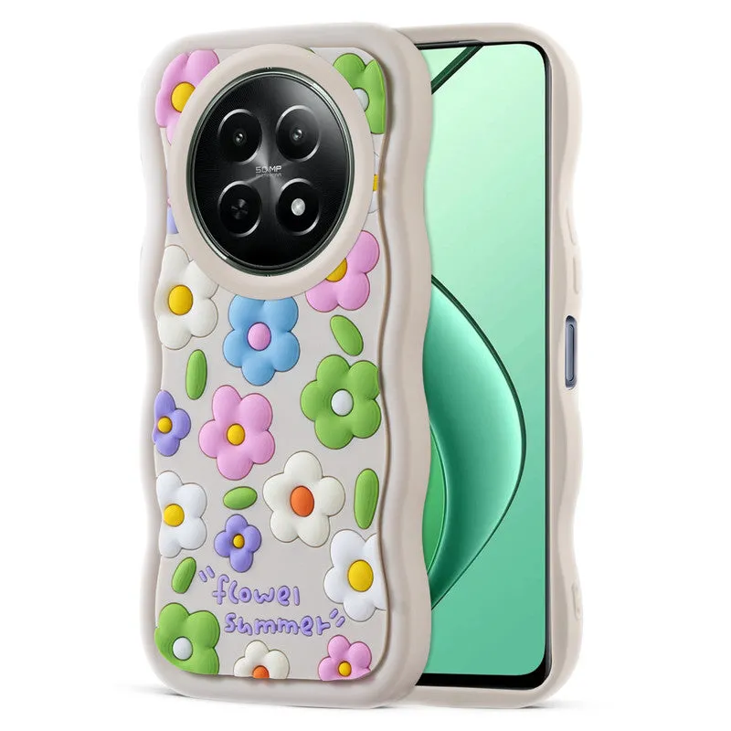 3D Silicone Soft Wave Edges Mobile Back Case For Realme 12 5G