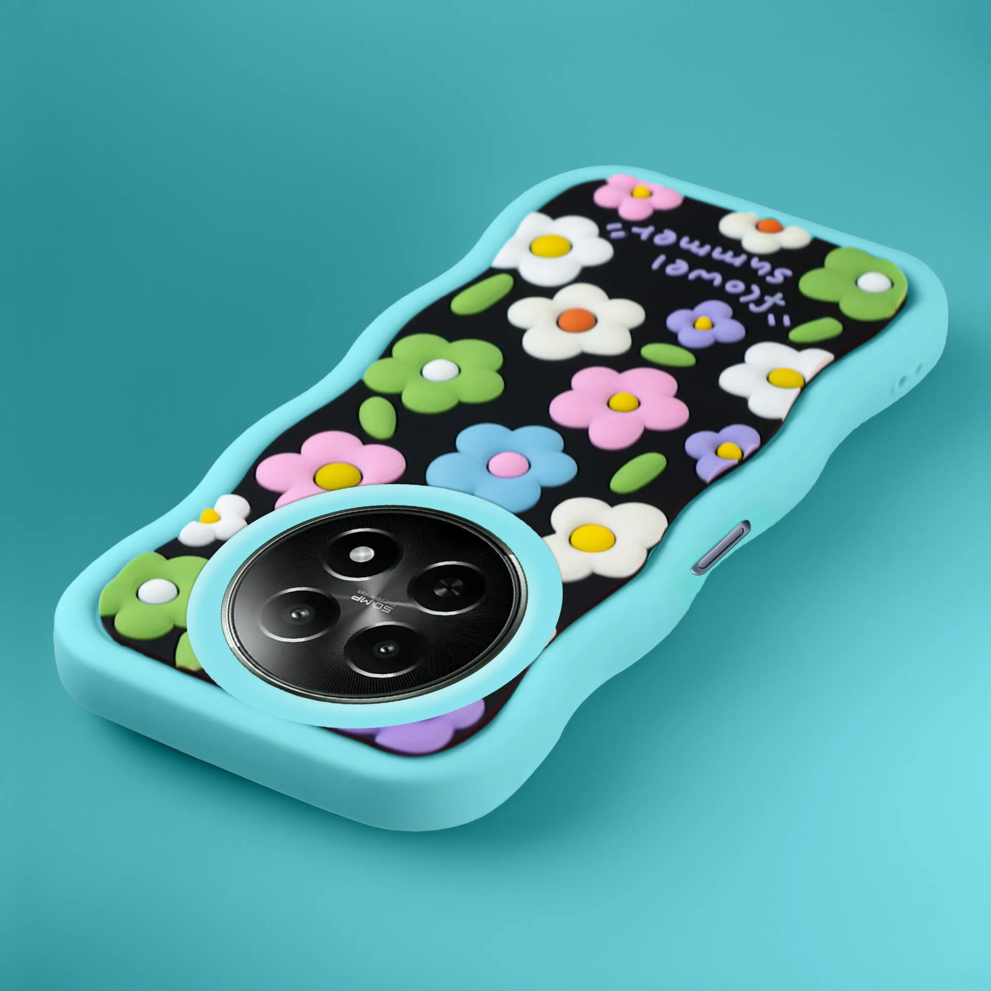 3D Silicone Soft Wave Edges Mobile Back Case For Realme 12 5G