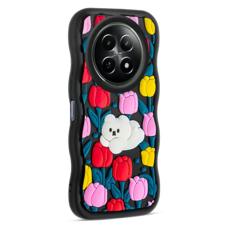 3D Silicone Soft Wave Edges Mobile Back Case For Realme 12 5G