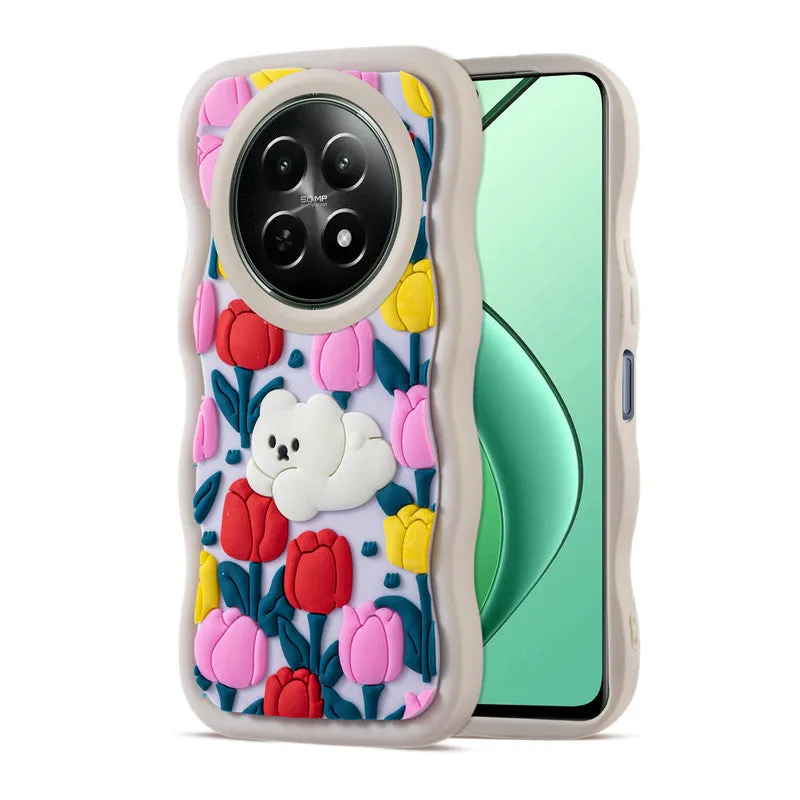 3D Silicone Soft Wave Edges Mobile Back Case For Realme 12 5G
