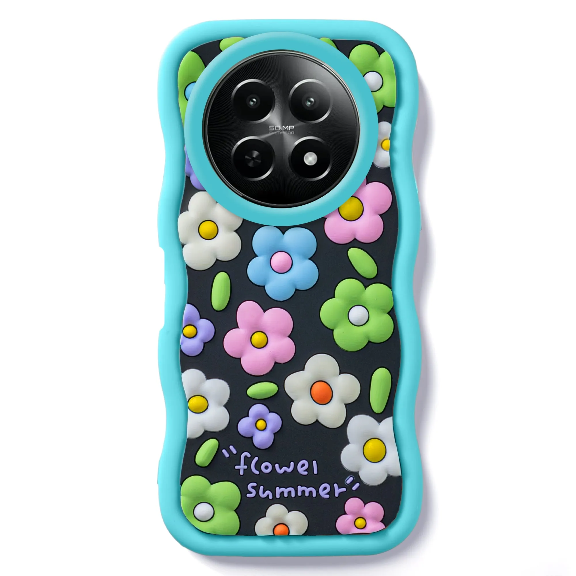 3D Silicone Soft Wave Edges Mobile Back Case For Realme 12 5G