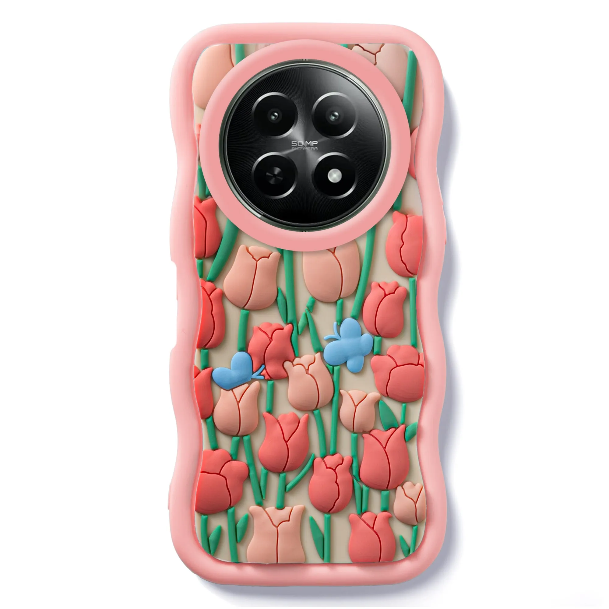 3D Silicone Soft Wave Edges Mobile Back Case For Realme 12 5G