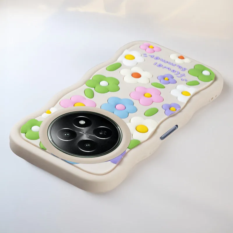 3D Silicone Soft Wave Edges Mobile Back Case For Realme 12 5G