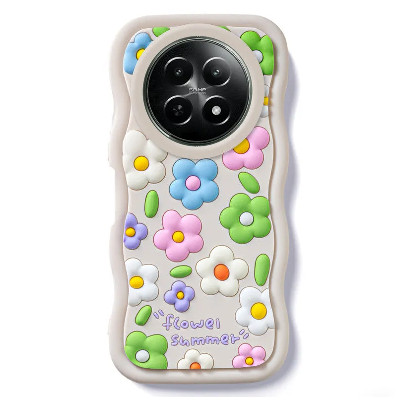 3D Silicone Soft Wave Edges Mobile Back Case For Realme 12 5G