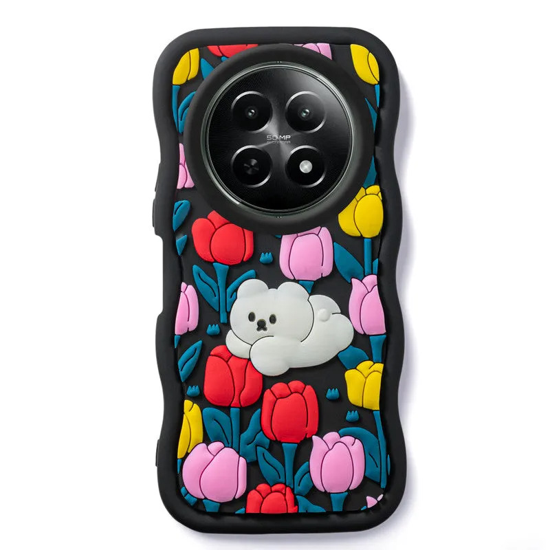 3D Silicone Soft Wave Edges Mobile Back Case For Realme 12 5G