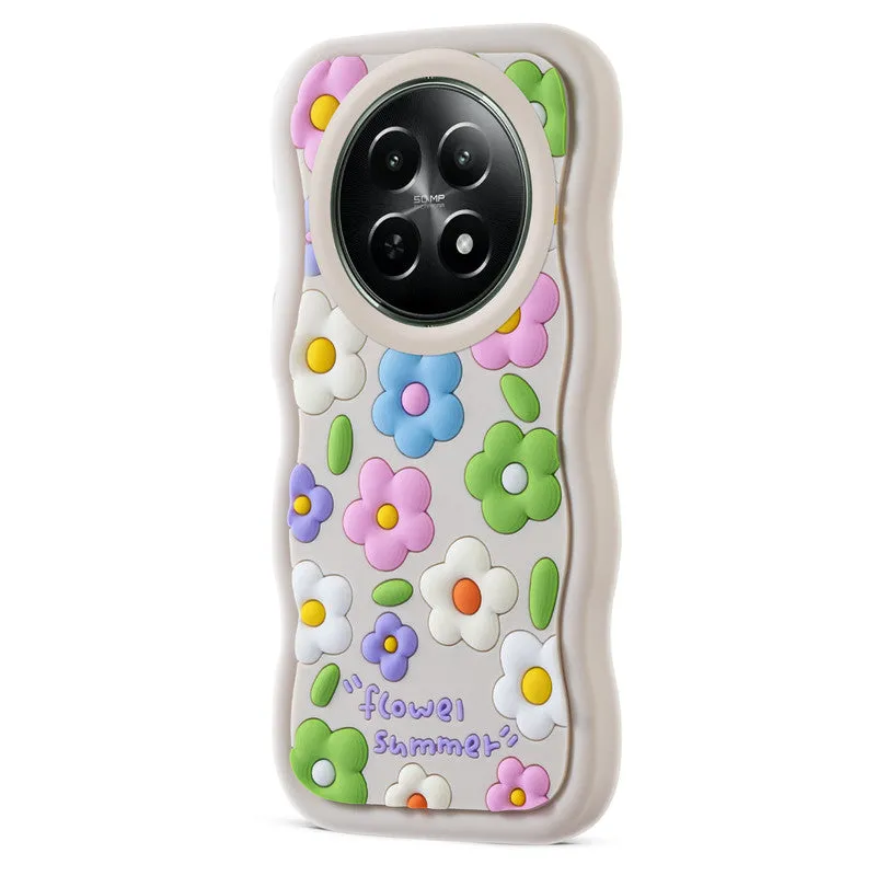 3D Silicone Soft Wave Edges Mobile Back Case For Realme 12 5G
