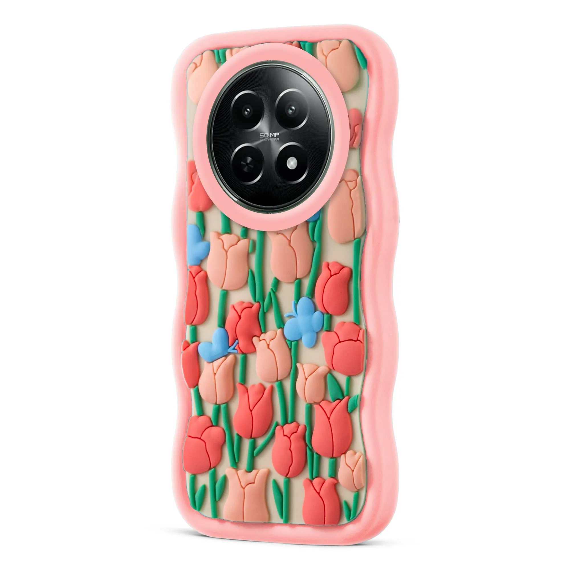 3D Silicone Soft Wave Edges Mobile Back Case For Realme 12 5G