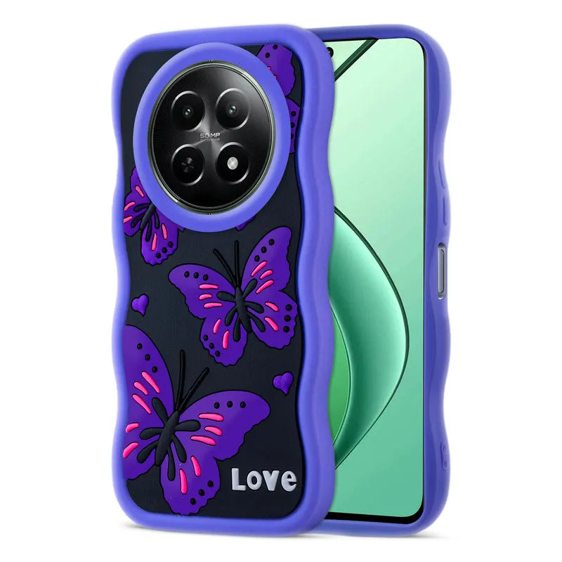 3D Silicone Soft Wave Edges Mobile Back Case For Realme 12 5G