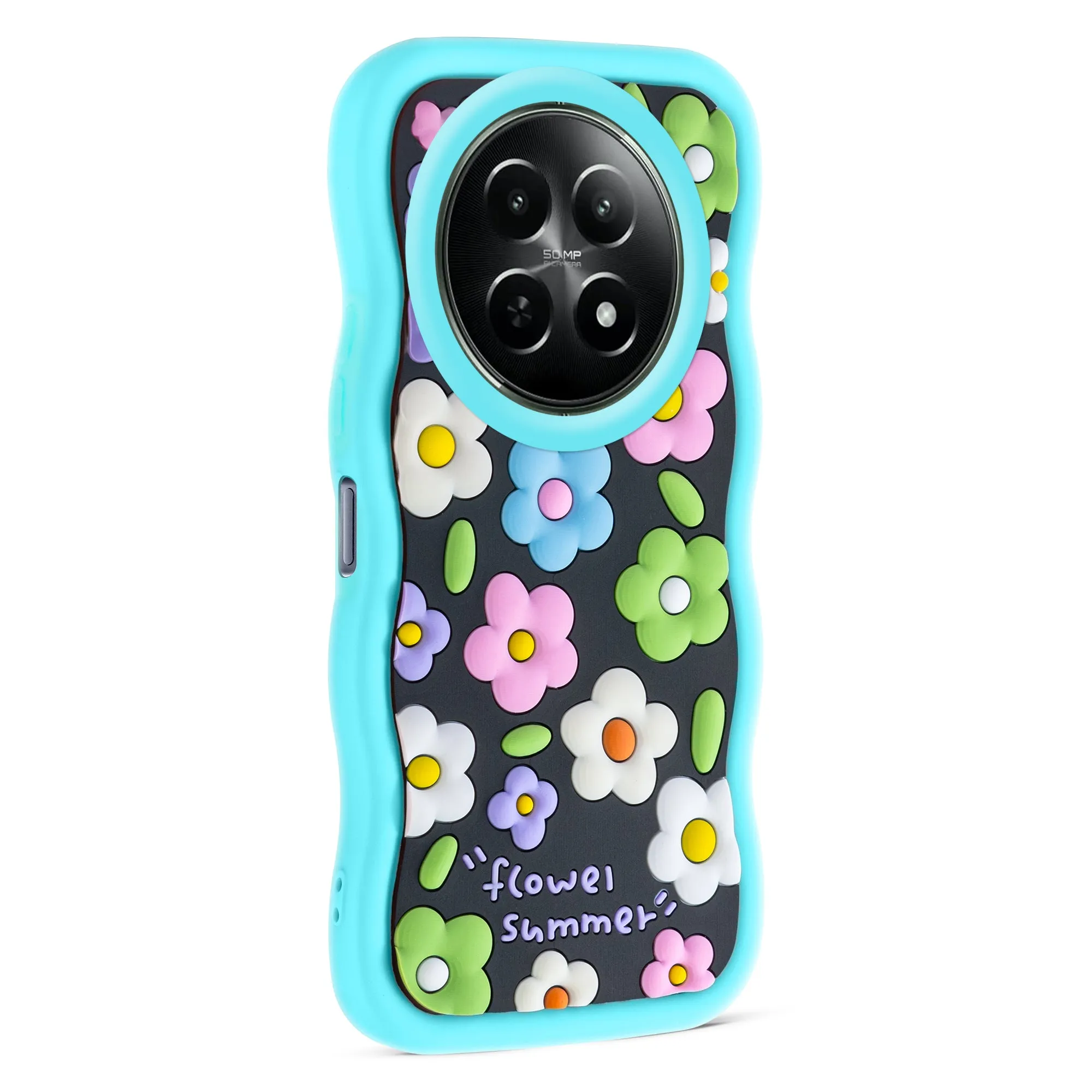 3D Silicone Soft Wave Edges Mobile Back Case For Realme 12 5G