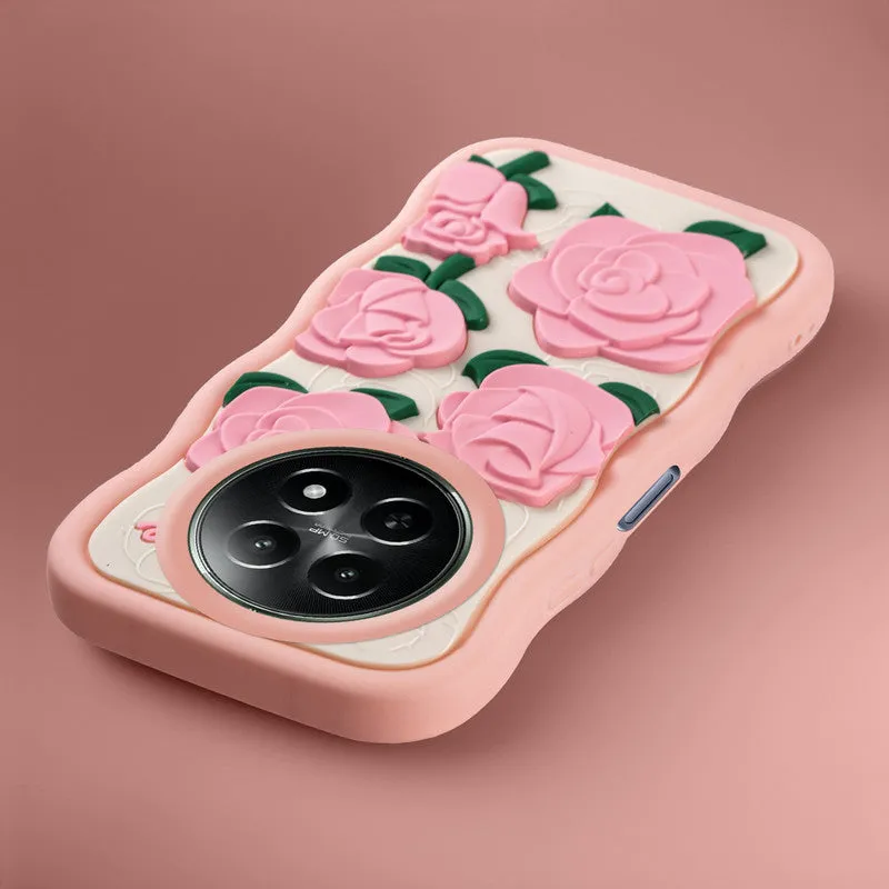 3D Silicone Soft Wave Edges Mobile Back Case For Realme 12 5G