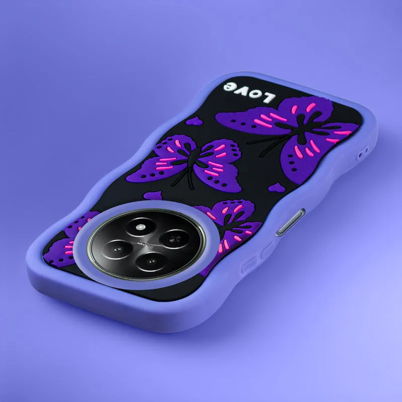3D Silicone Soft Wave Edges Mobile Back Case For Realme 12 5G