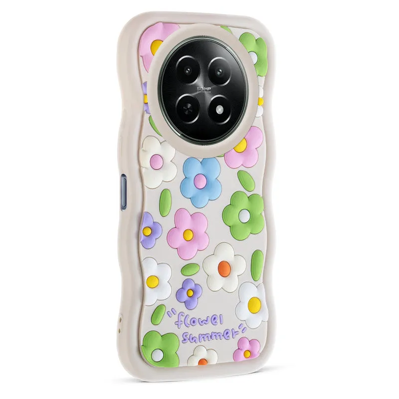 3D Silicone Soft Wave Edges Mobile Back Case For Realme 12 5G