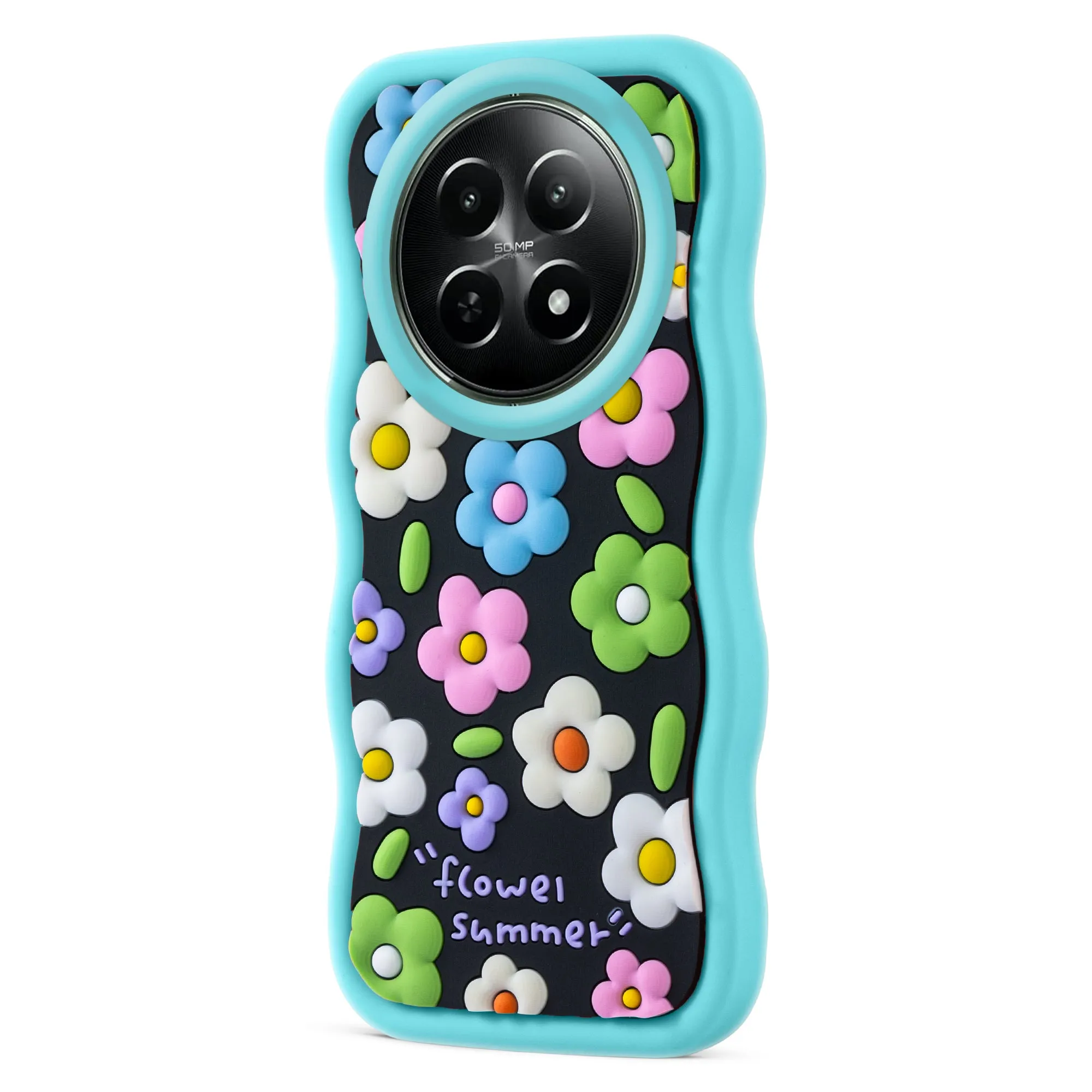 3D Silicone Soft Wave Edges Mobile Back Case For Realme 12 5G
