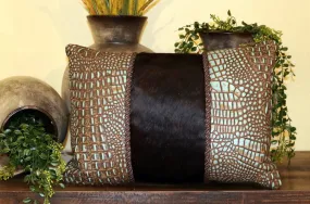 Alligator & Hair on Hide Accent Pillow