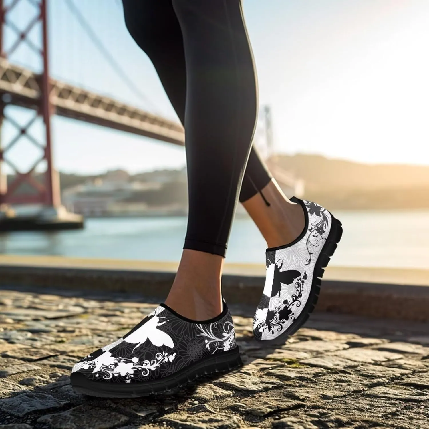 Animals Print Walking Shoes for Women Low Cut Lightweight Breathable Anti Slip Tennis Shoes