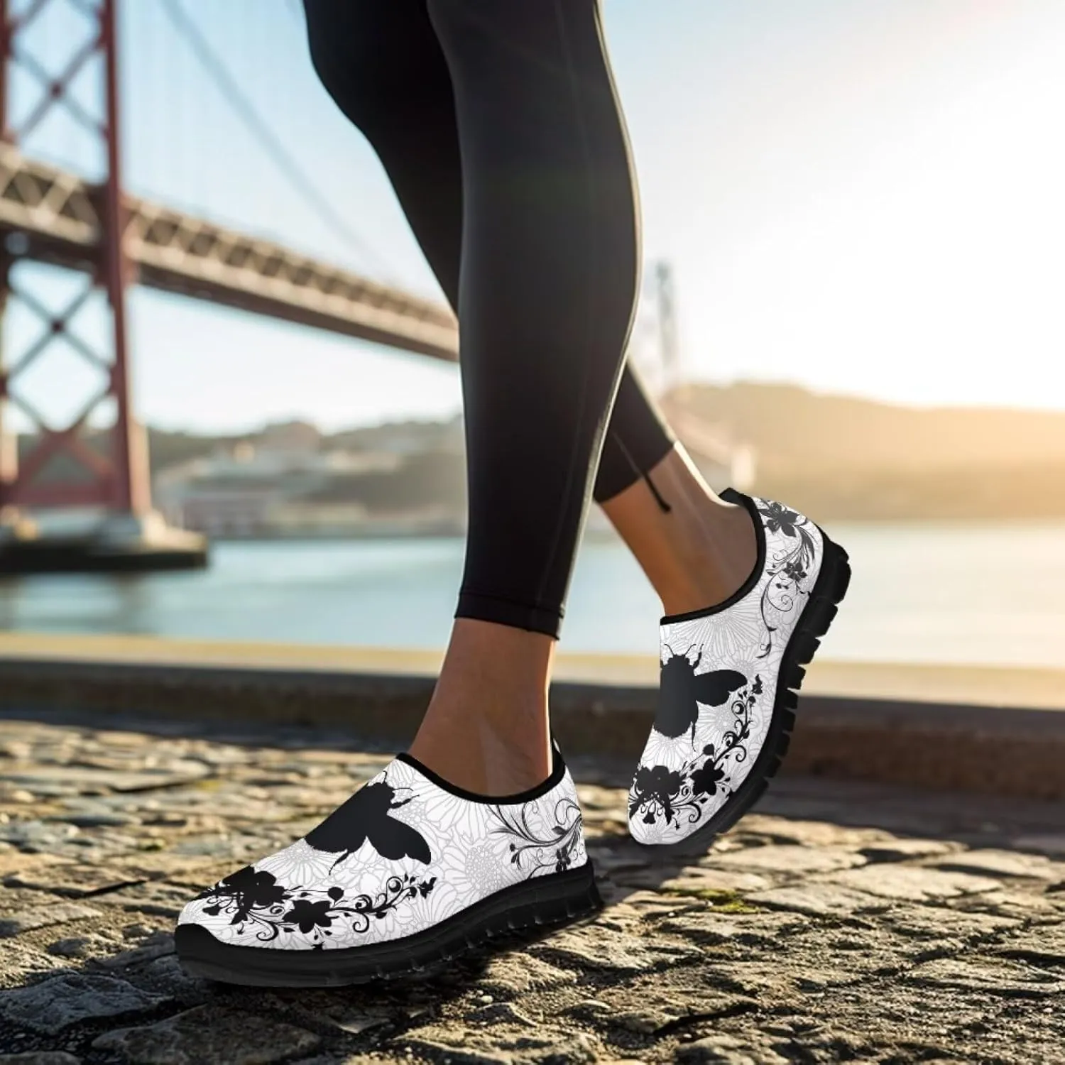 Animals Print Walking Shoes for Women Low Cut Lightweight Breathable Anti Slip Tennis Shoes
