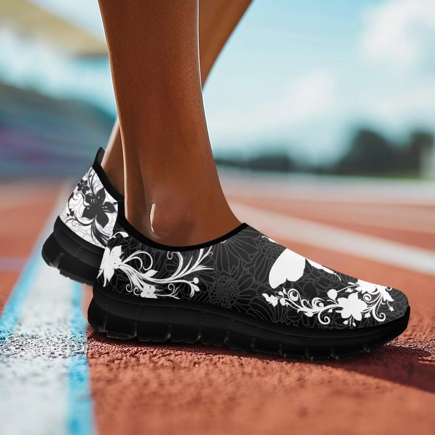 Animals Print Walking Shoes for Women Low Cut Lightweight Breathable Anti Slip Tennis Shoes