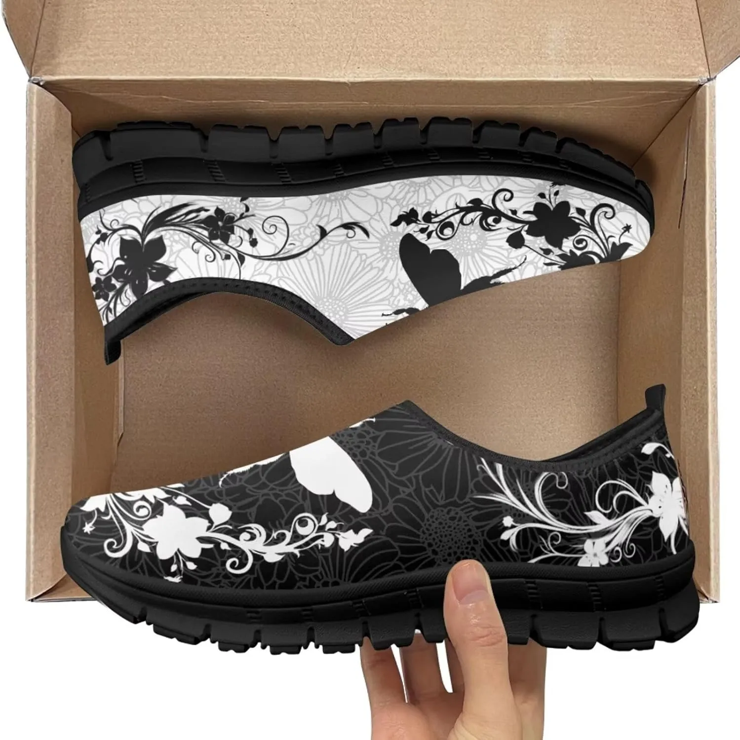 Animals Print Walking Shoes for Women Low Cut Lightweight Breathable Anti Slip Tennis Shoes