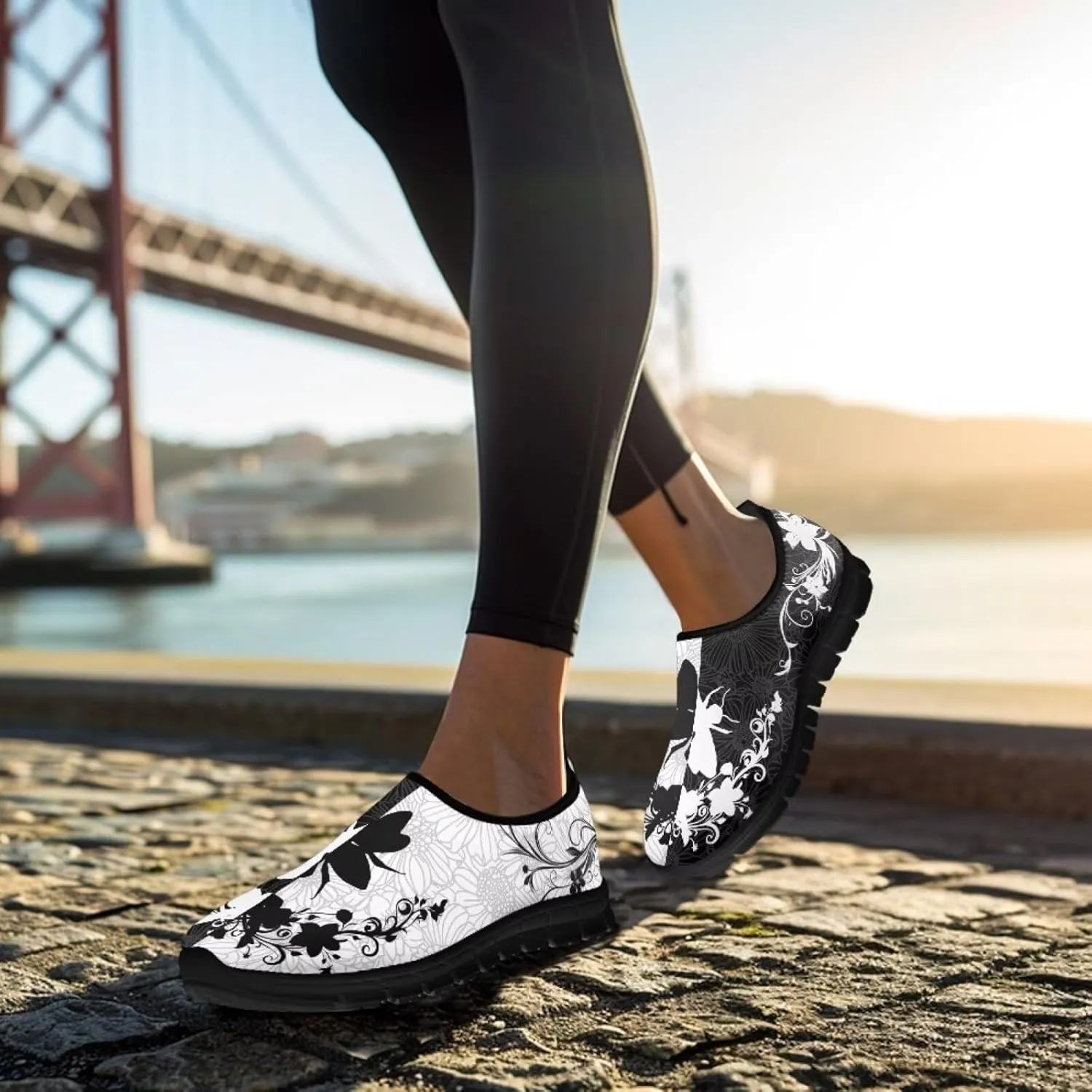Animals Print Walking Shoes for Women Low Cut Lightweight Breathable Anti Slip Tennis Shoes