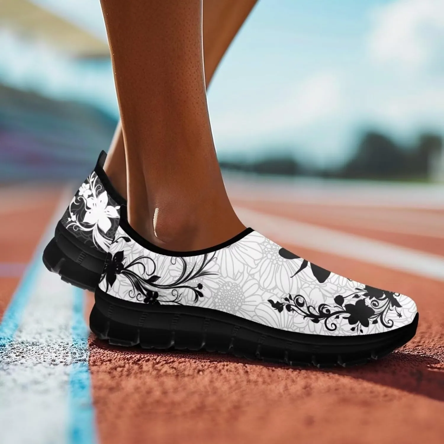 Animals Print Walking Shoes for Women Low Cut Lightweight Breathable Anti Slip Tennis Shoes