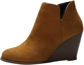 Ankle Boots for Women 2024 Ladies Buckle Platform Wedge Shoes Fashion Lace Up Ankle Booties Booties with Zipper