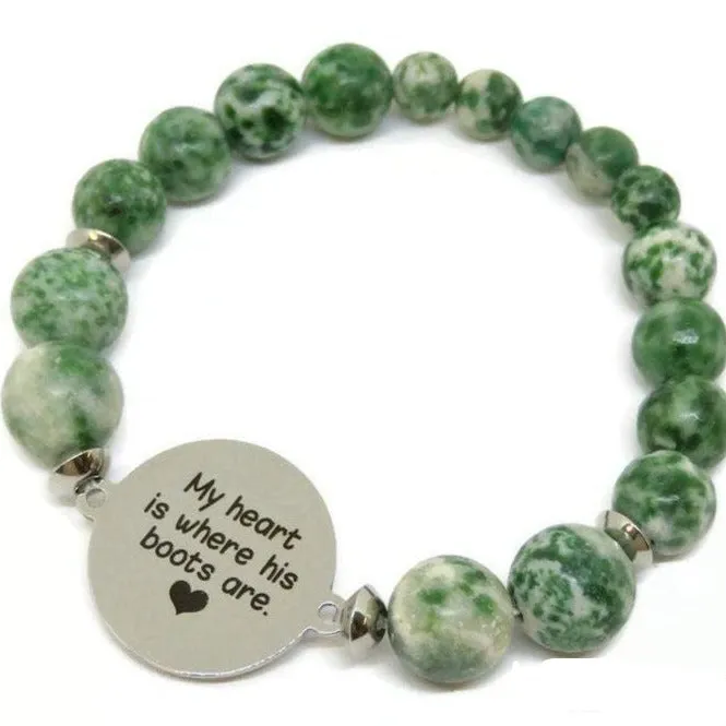 Army Mom My Heart is Where His Boots Are Bracelet
