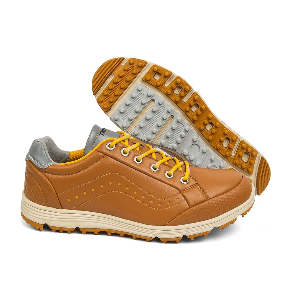 Ask Echo G718 Men's Breathable Spikeless Golf Shoes / Brown