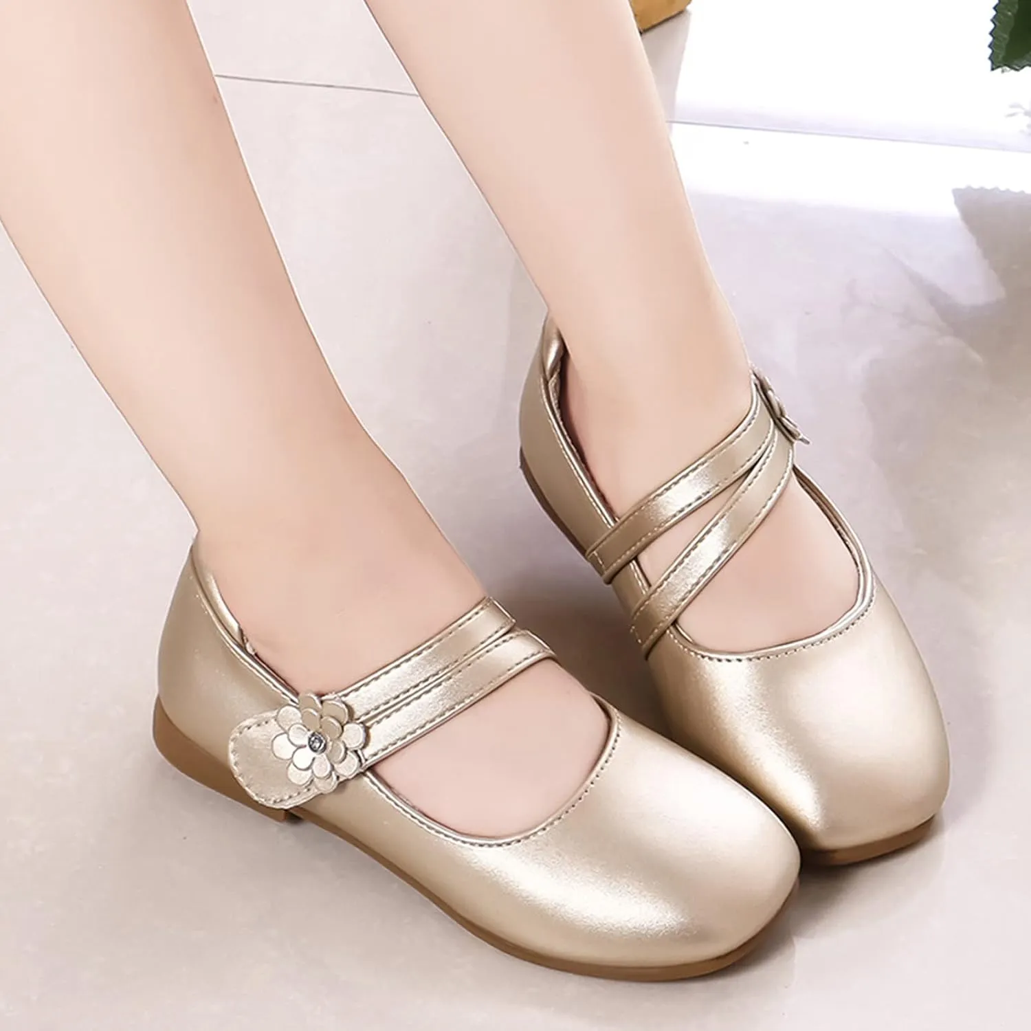 Baby Sneaker Shoes Girl Shoes Small Leather Shoes Single Shoes Children Dance Shoes Girls Performance Toddler Slip Shoe