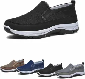 Breathable Orthopedic Travel Plimsolls, Men'S Arch Support Slip-On Canvas Loafers,Breathable Orthopedic Travel Plimsolls