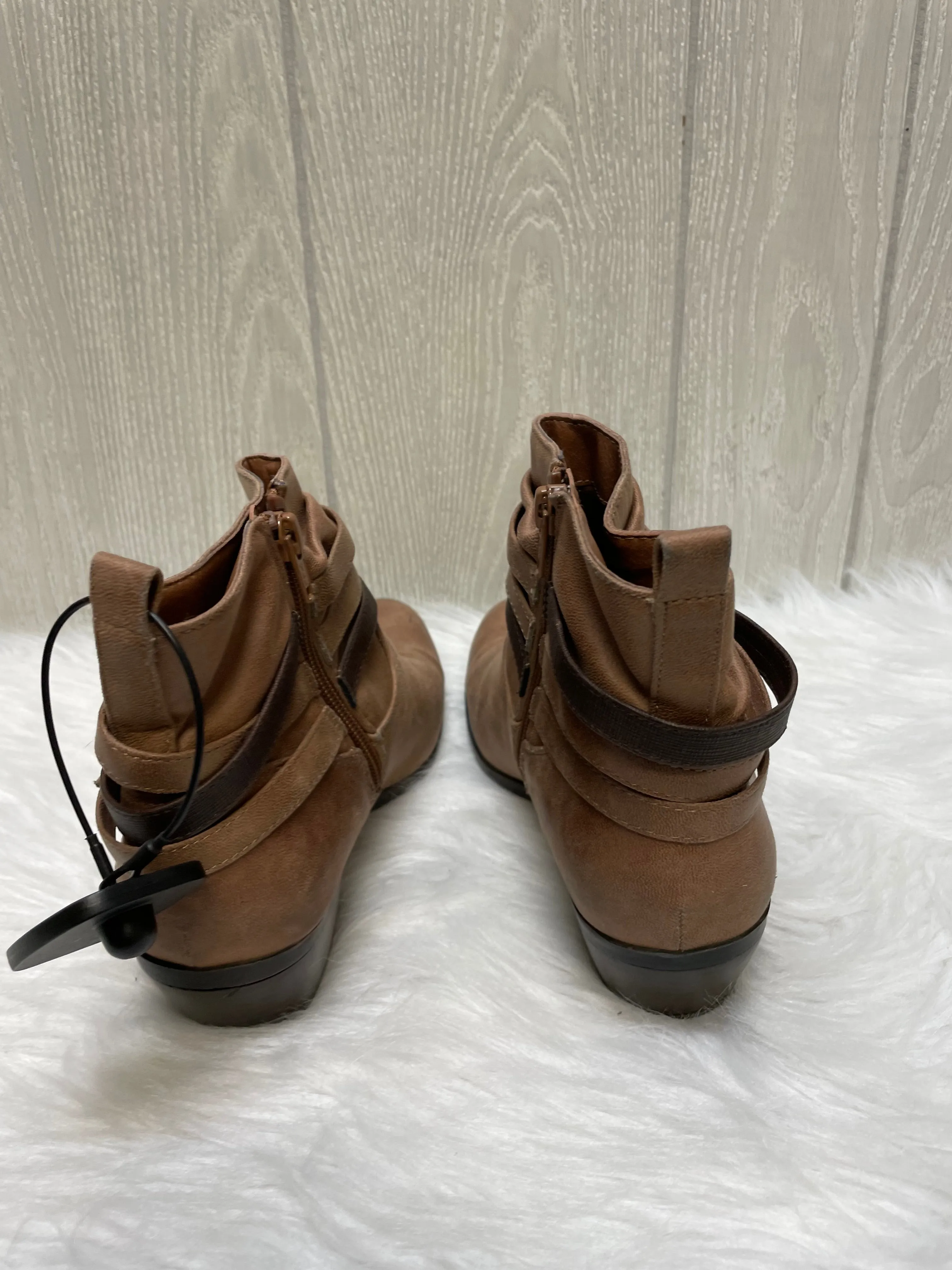 Brown Boots Ankle Heels Kim Rogers, Size 8