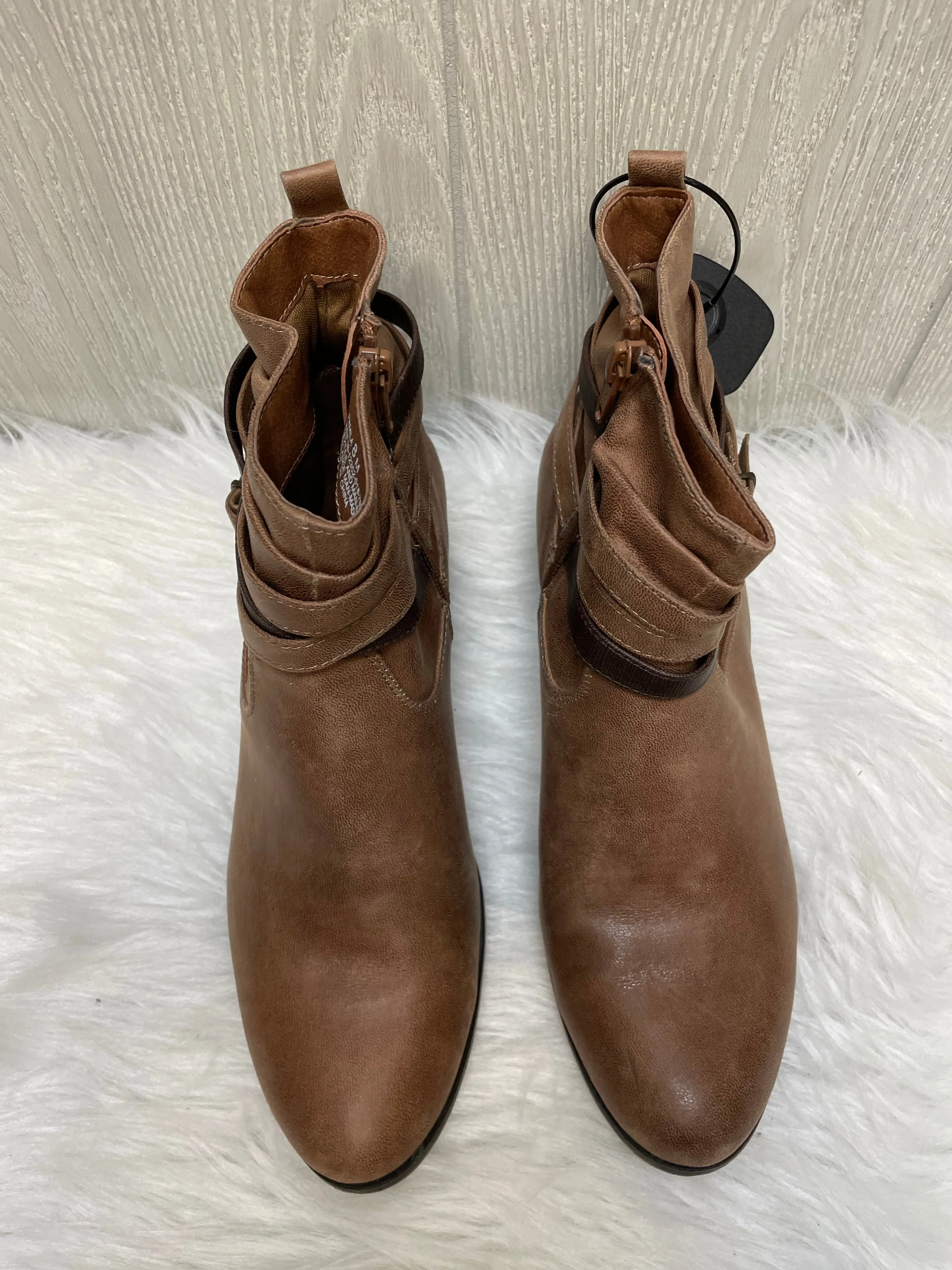 Brown Boots Ankle Heels Kim Rogers, Size 8