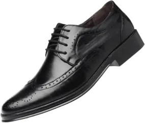 Casual Shoes for Men Leather Dress Oxford Shoes for Men PU Leather Brogue Dress Shoes Classic Business Formal Wedding Shoes Man Non-Slip Shoes Handcrafted Mens Oxford Shoes
