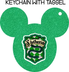 Custom Slytherine Mouse Keychain with tassel