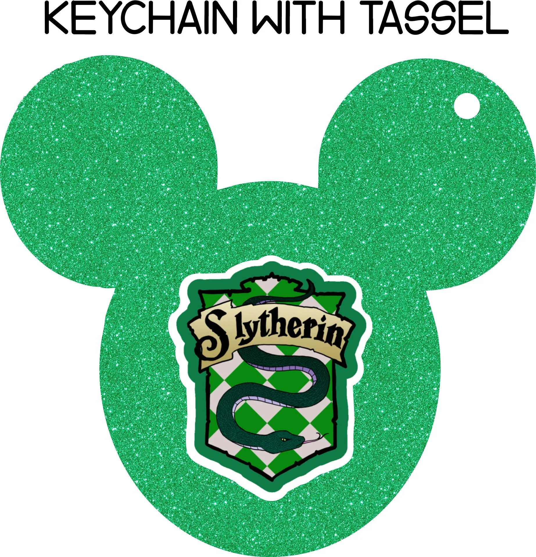 Custom Slytherine Mouse Keychain with tassel