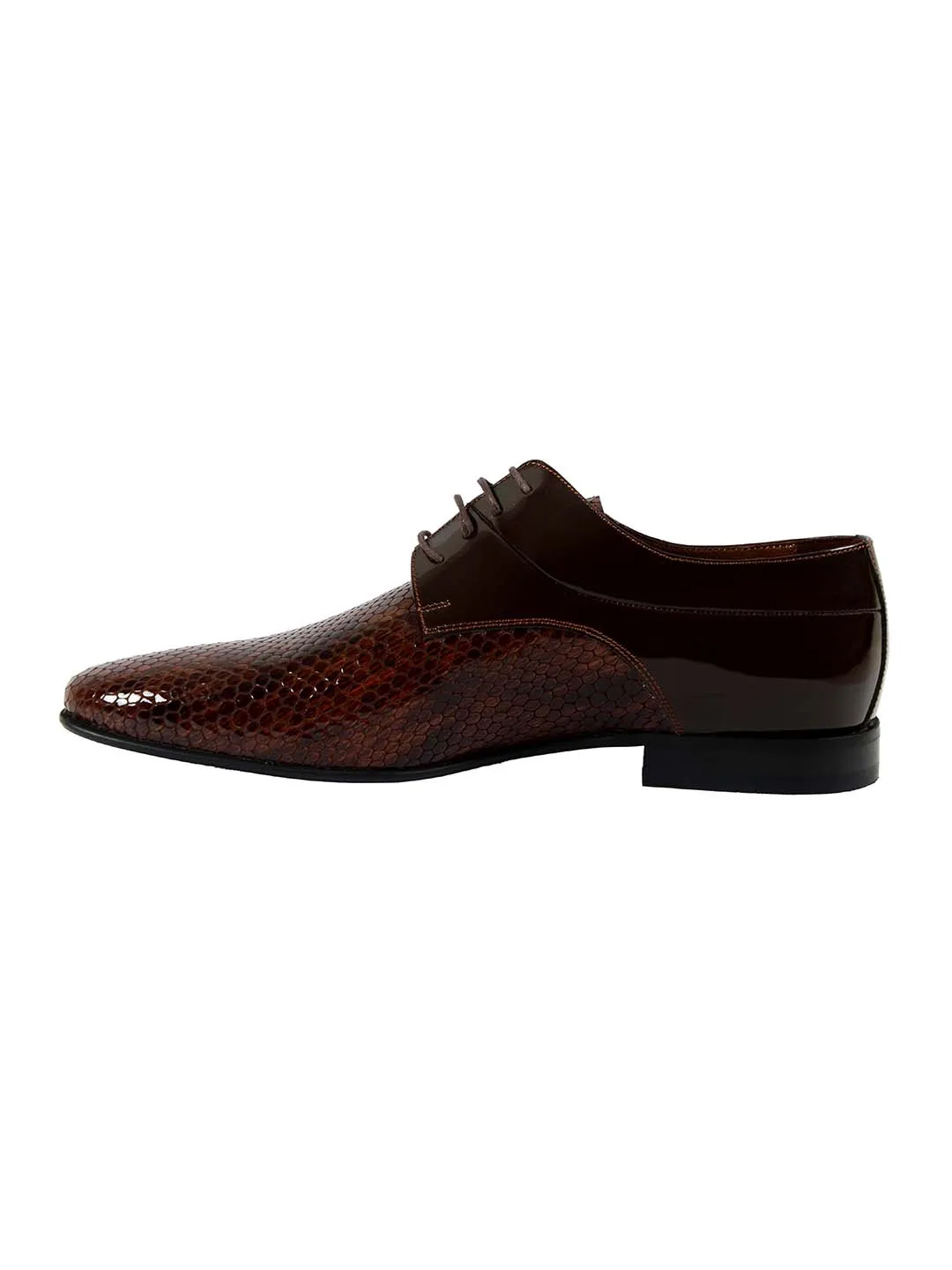 Franco Gabbani Patent Leather Brown Dress Shoe By HITZ