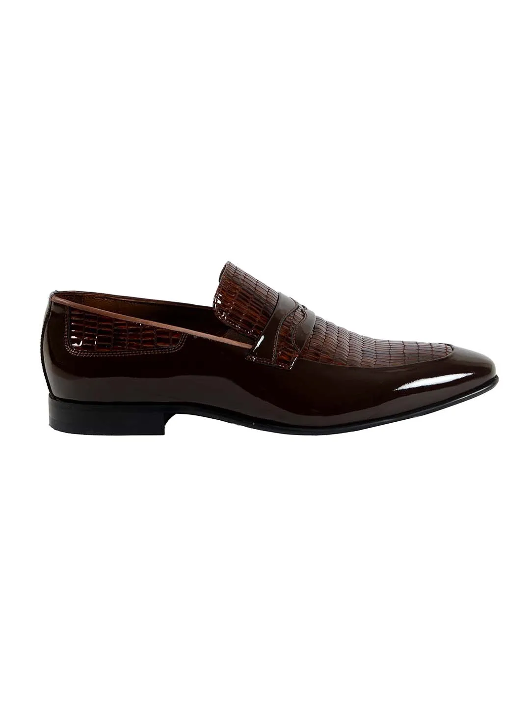 Franco Gabbani Patent Leather Brown Dress Shoe By HITZ