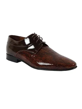 Franco Gabbani Patent Leather Brown Dress Shoe By HITZ
