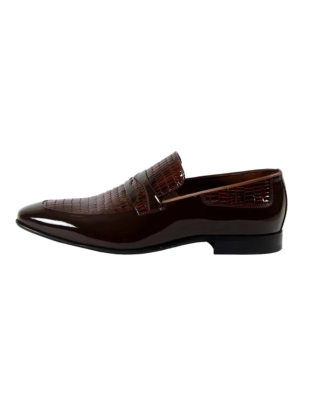 Franco Gabbani Patent Leather Brown Dress Shoe By HITZ