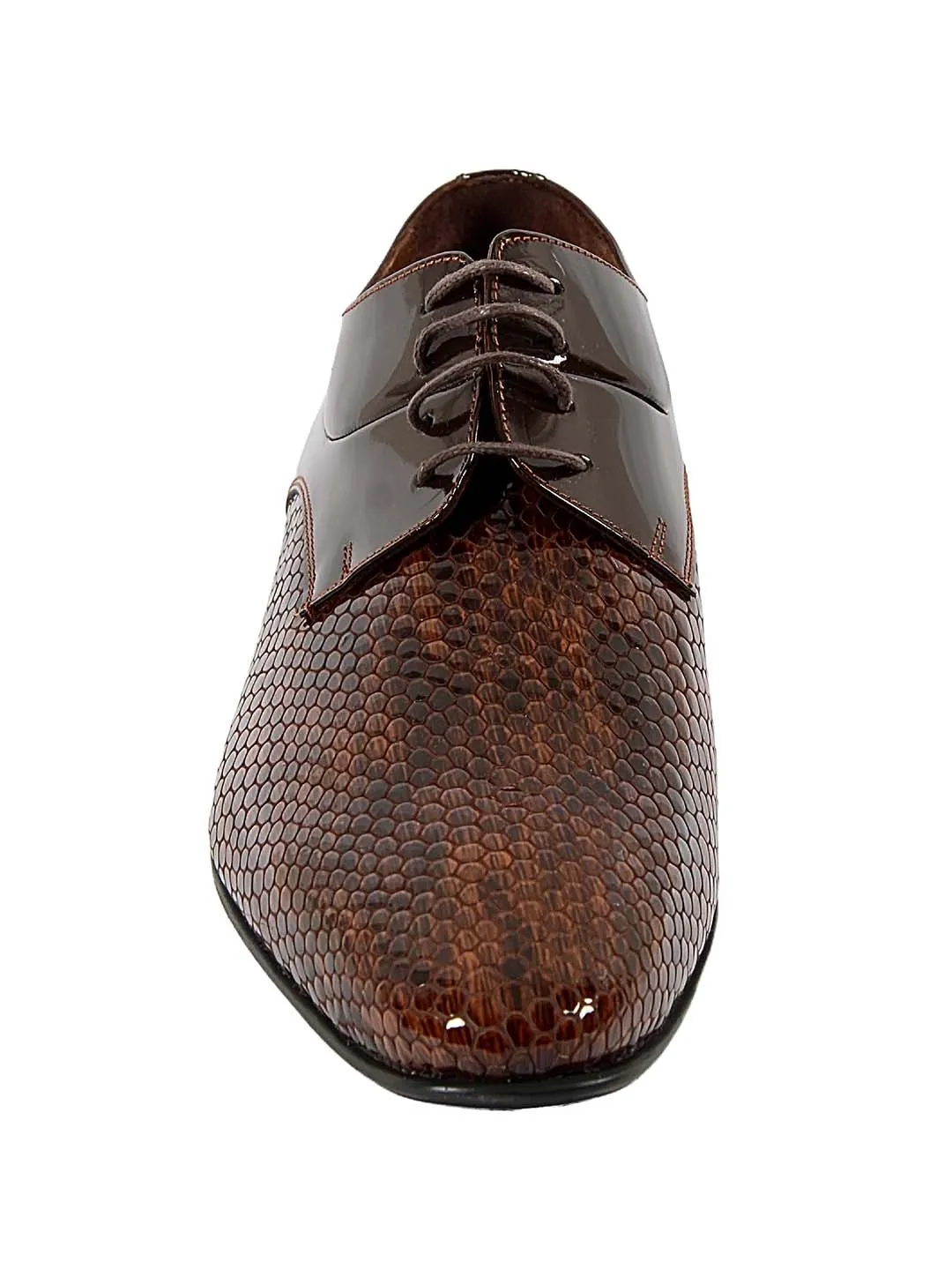 Franco Gabbani Patent Leather Brown Dress Shoe By HITZ
