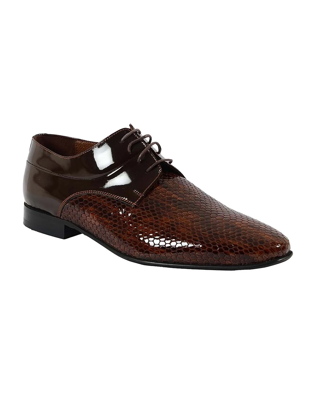 Franco Gabbani Patent Leather Brown Dress Shoe By HITZ