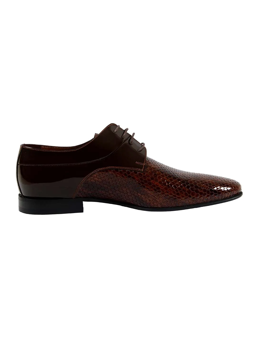 Franco Gabbani Patent Leather Brown Dress Shoe By HITZ