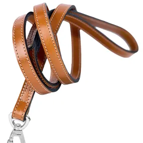 Hartman Dog Leash in Tan & Nickel