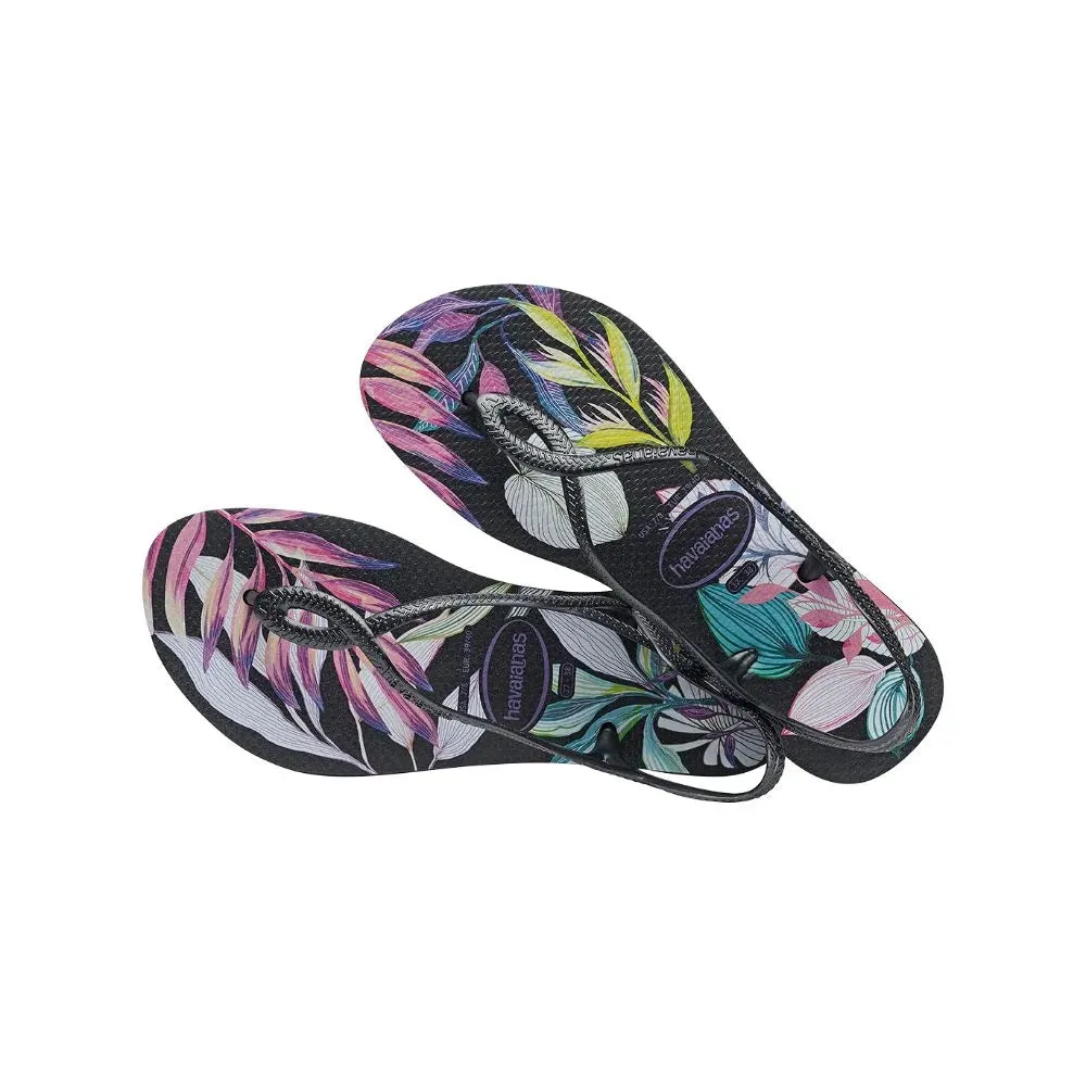 Havaianas Womens Luna Print Sandal Black/Multi _ 183480 _ Black